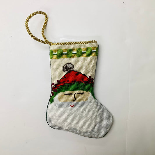 Santa in Green - Bauble Stocking Prefinished