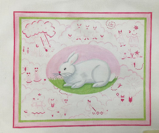 Toile with bunny (pink)