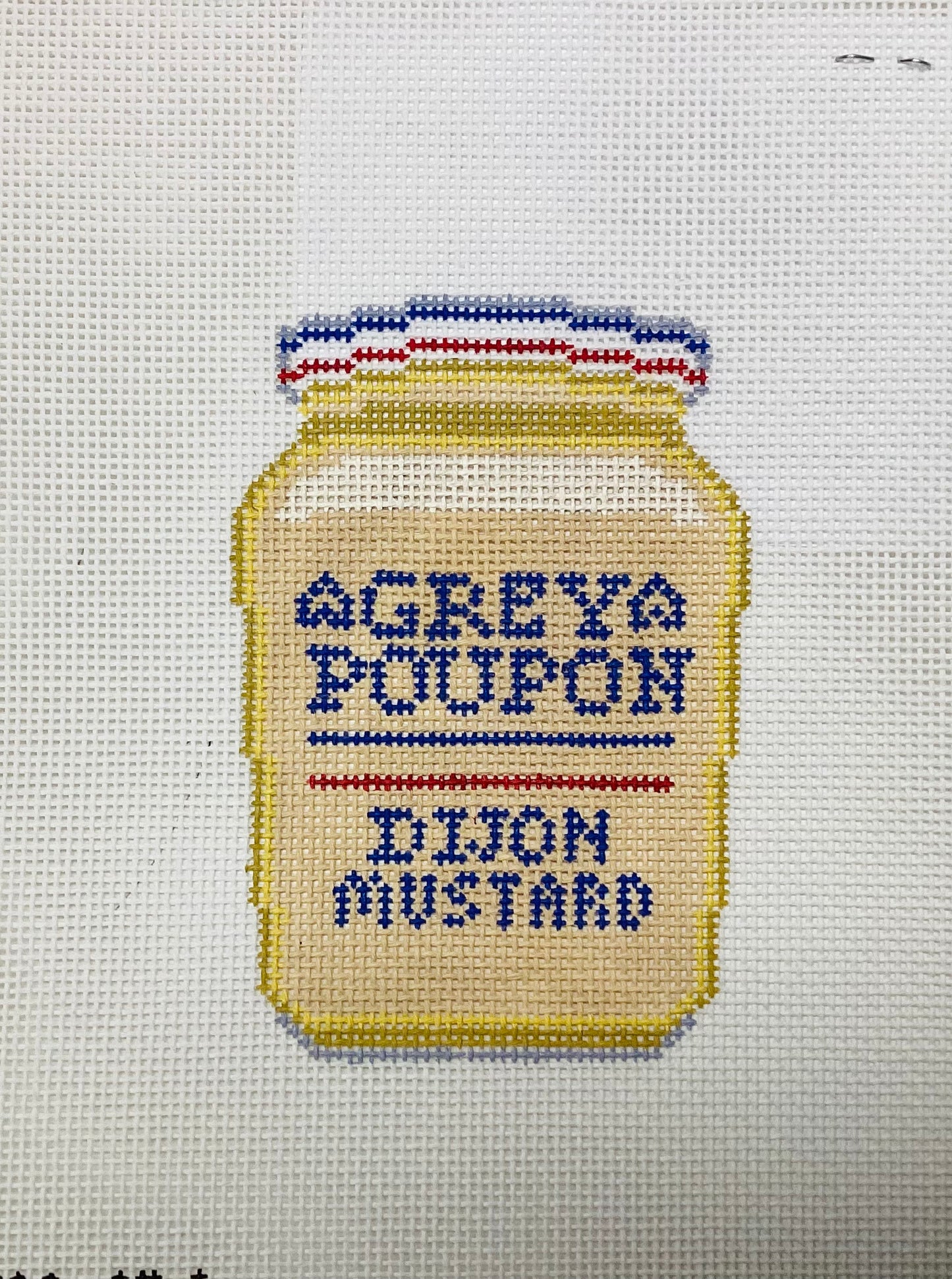 Grey Poupon Needlepoint