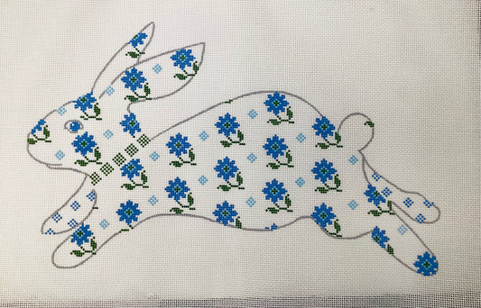 Large Bunny Blue Floral
