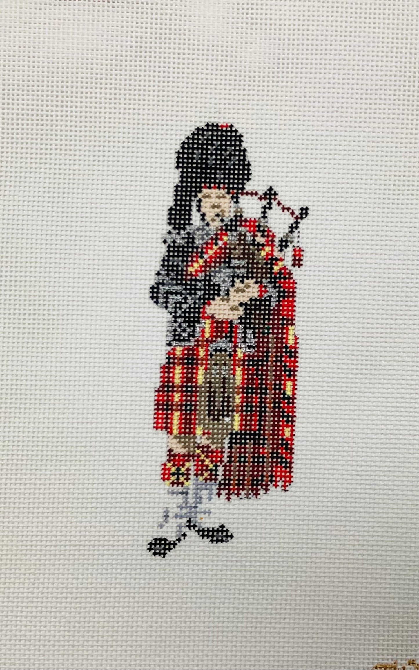 Bagpiper Front and Back Needlepoint