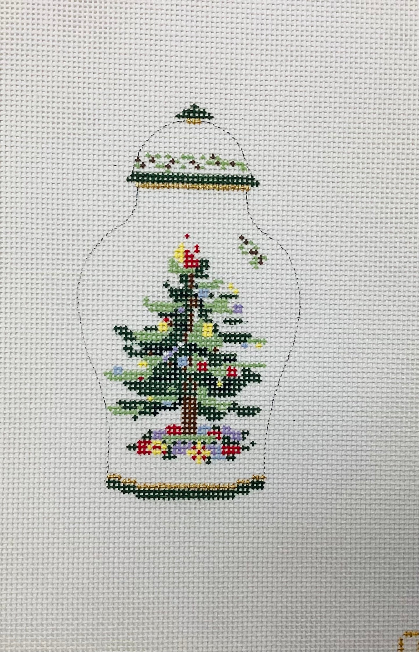 Spoke Ginger Jar Needlepoint