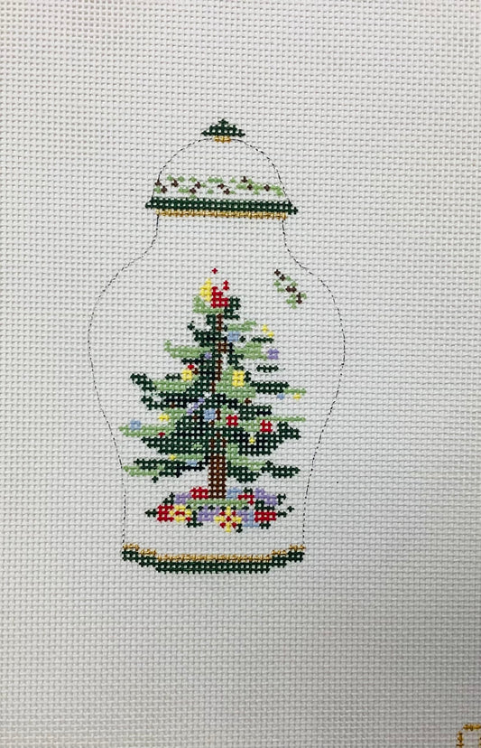 Spoke Ginger Jar Needlepoint