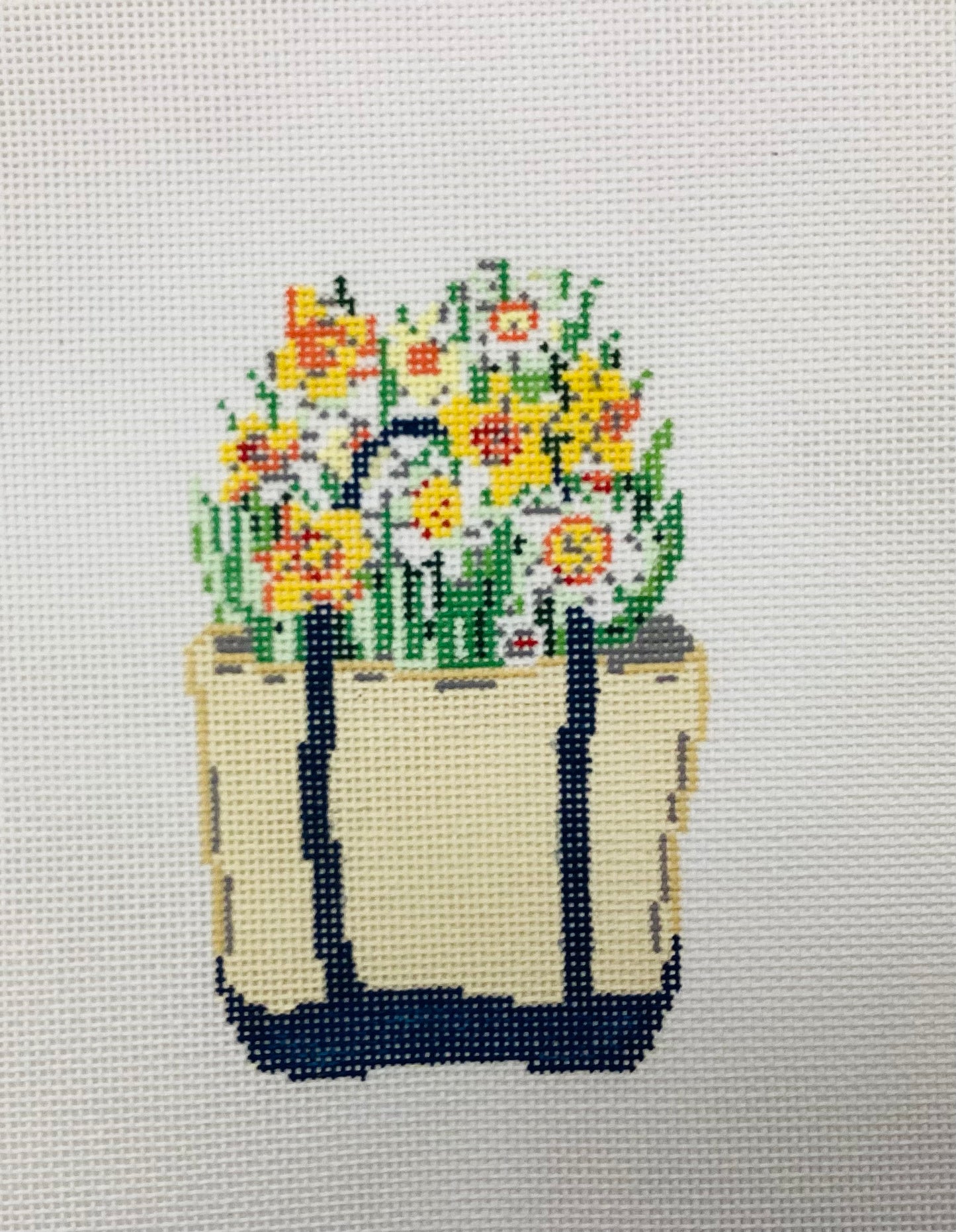 Daffodil Boat Tote Needlepoint