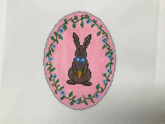 Chocolate Bunny Oval - Pink