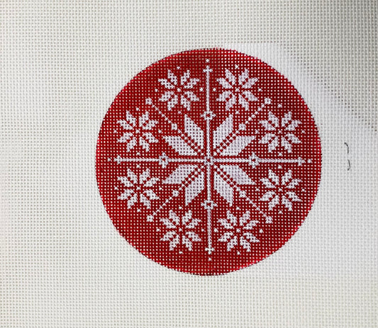 Red and White Snowflake