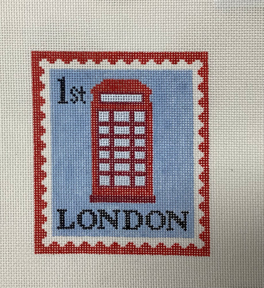 London Phone Booth Stamp Needlepoint