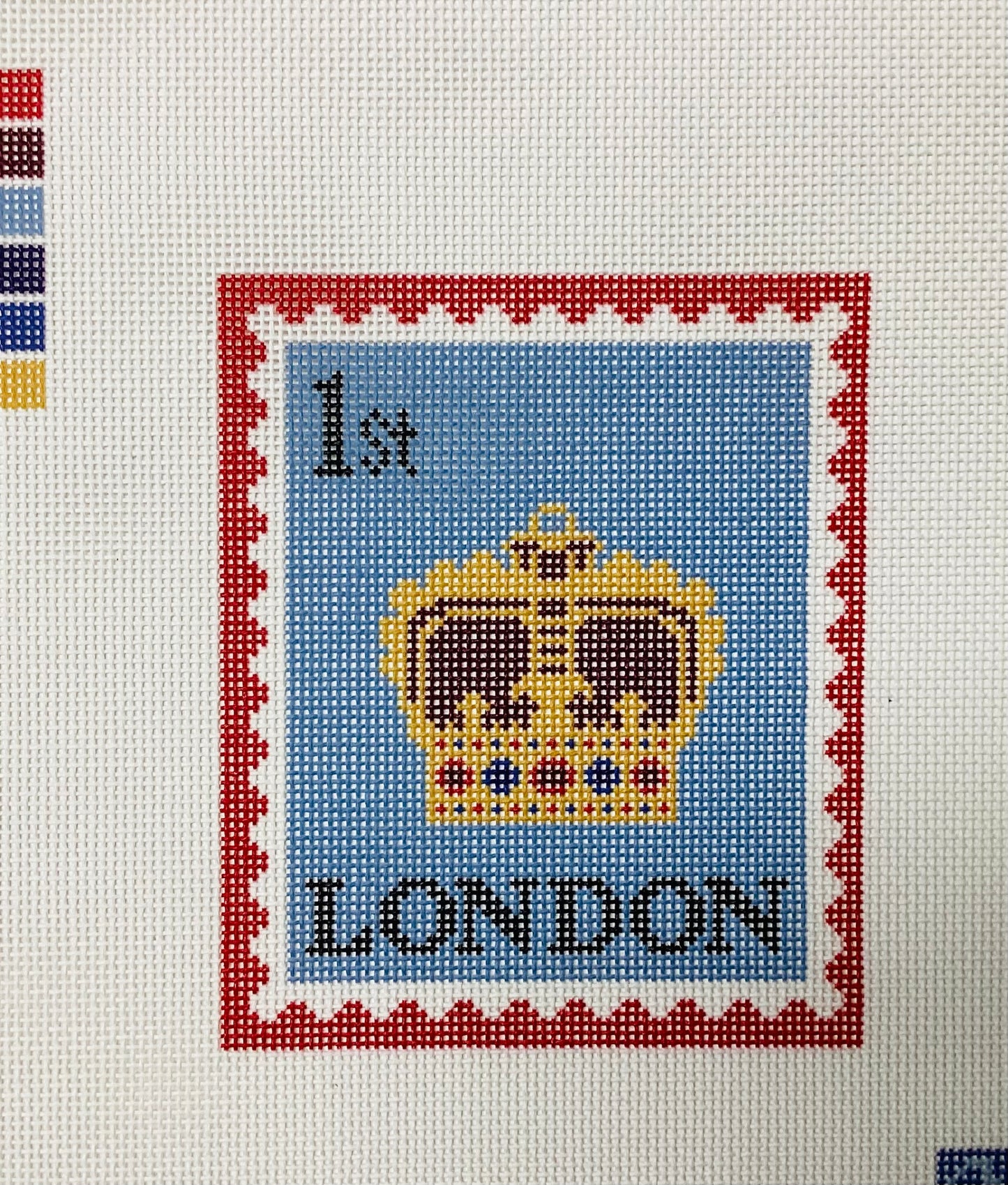 London Crown Stamp Needlepoint