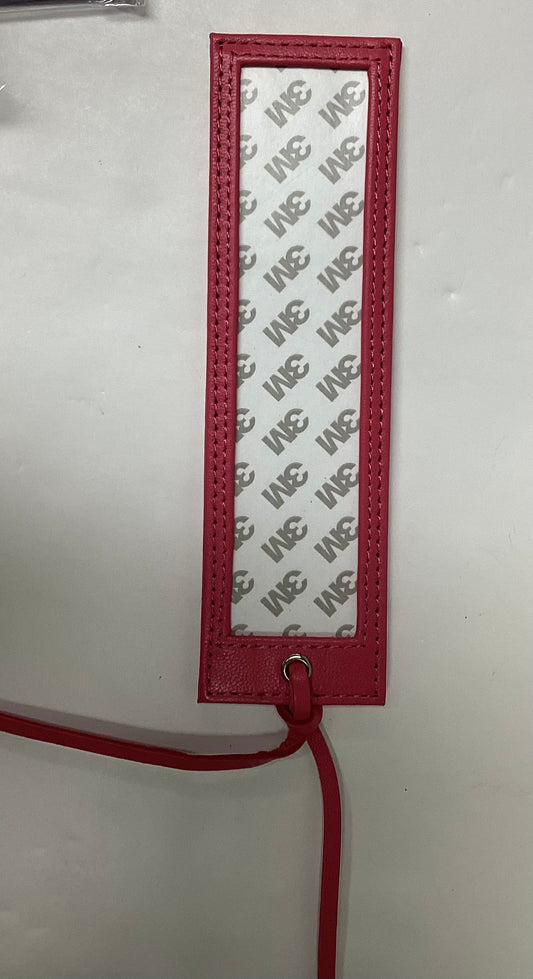 Leather Bookmark with room for insert - hot pink