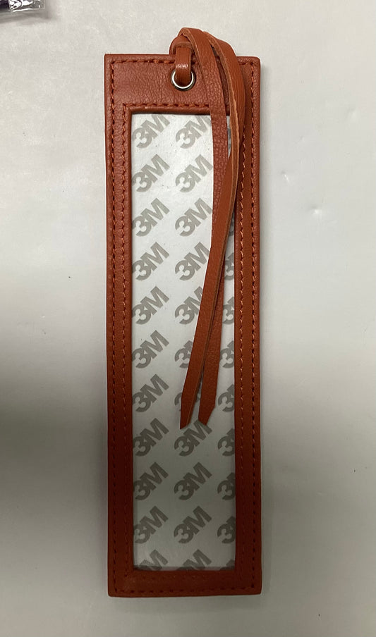 Leather Bookmark with room for insert - Orange