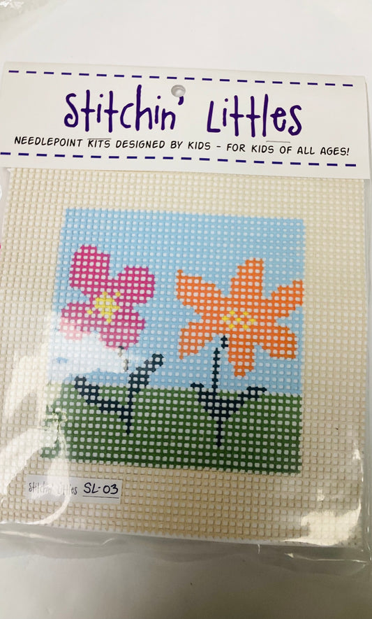 Stitchin' Littles Kit 5x5 Two Blooms