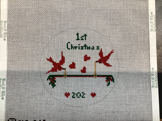 Baby or Couples First Christmas with Red Birds