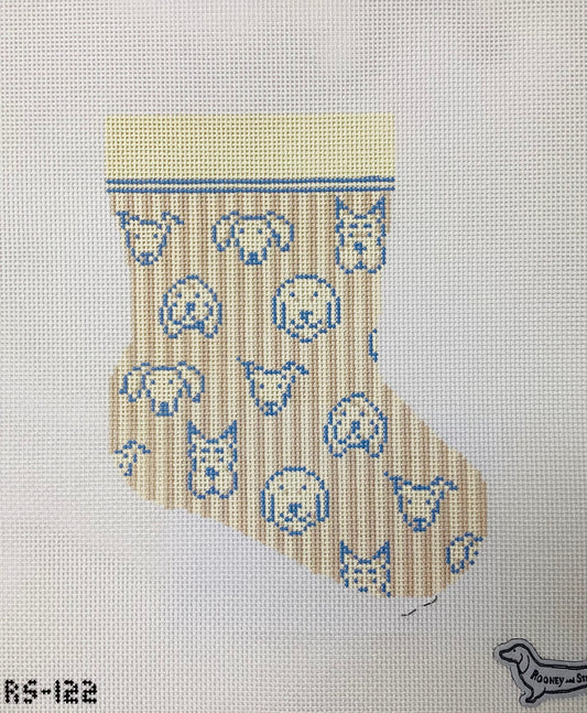 Dog Doodles Mini Stocking  Needlepoint