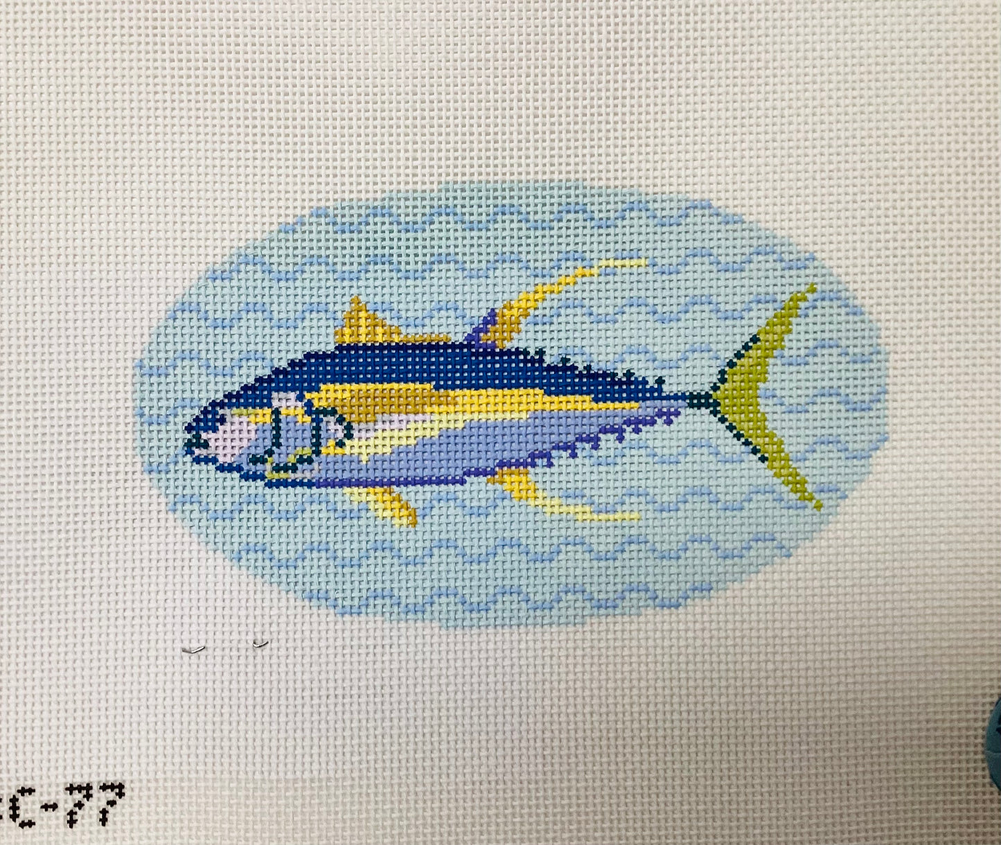 Yellow fin Tuna Fish Needlepoint