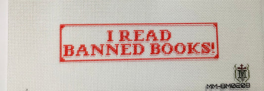 I Read Banned Books Bookmark Needlepoint Red