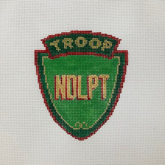 Troop Needlepoint Badge - Green