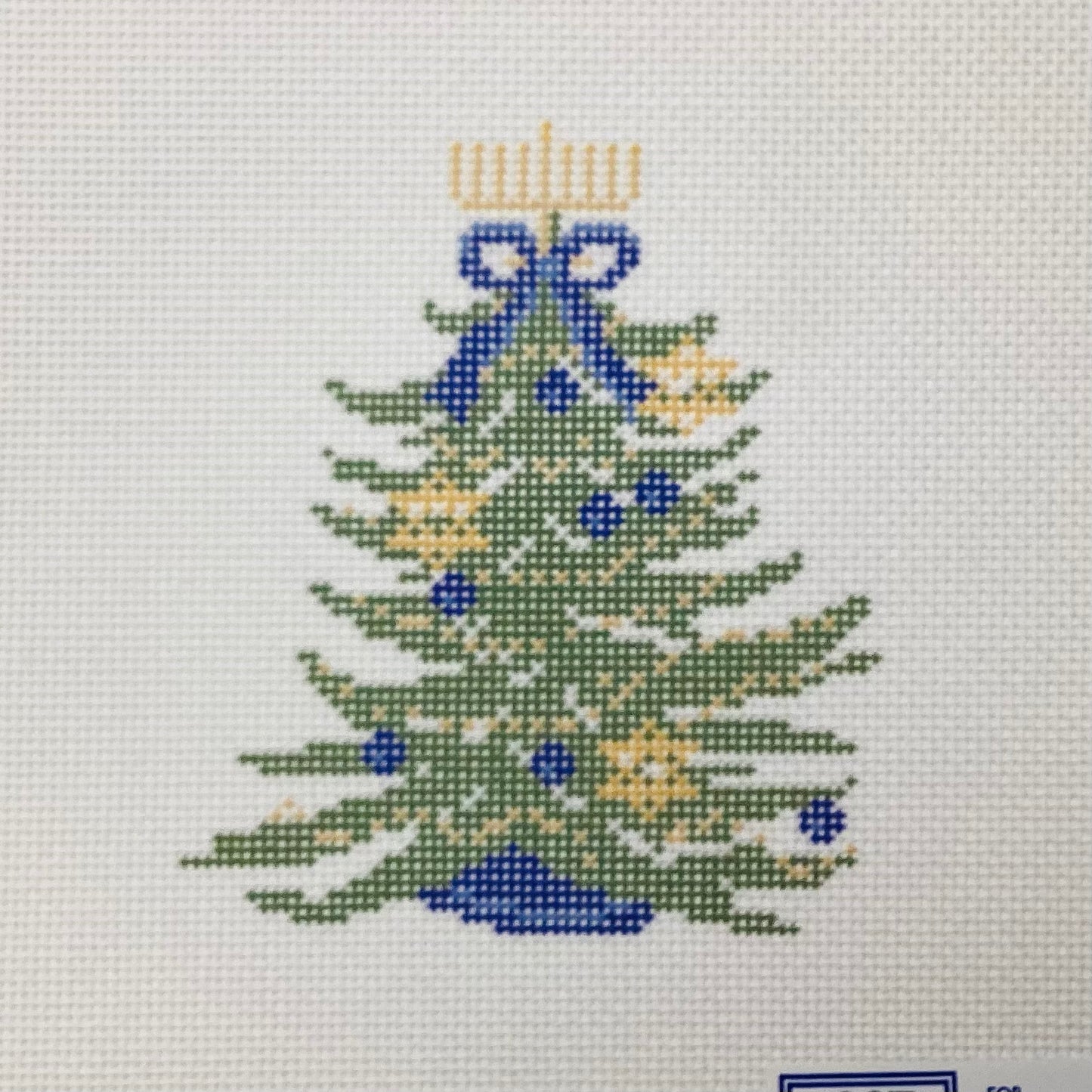 Chrismukkah Tree Needlepoint Canvas