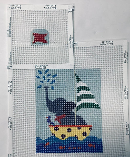 Elephant in Boat Tooth Fairy Pillow