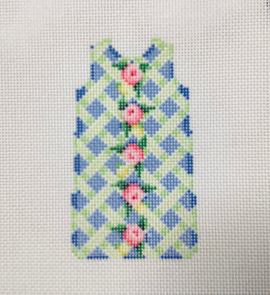 Multi-color stripes with Roses Shift Needlepoint Canvas