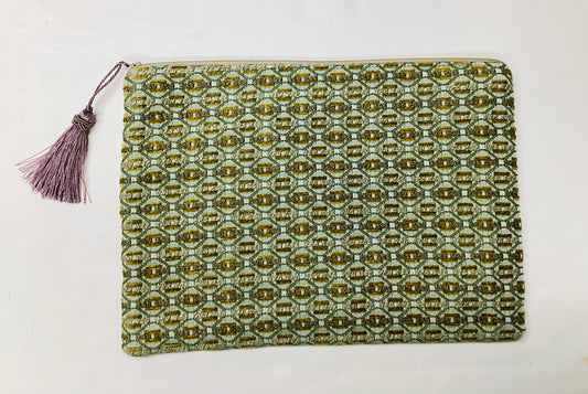 ANNA clutch bag green/gray/tan
