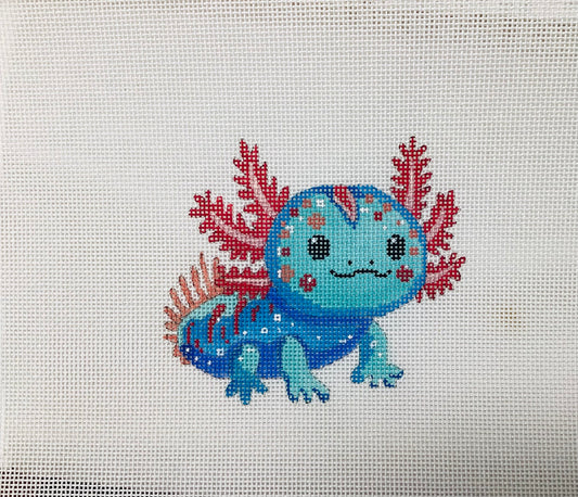 Ziggy the Axolotl Needlepoint Canvas