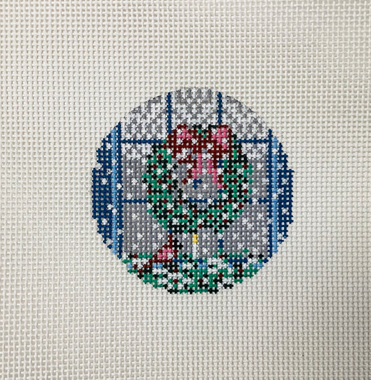Christmas Wreath Ornament Needlepoint Canvas