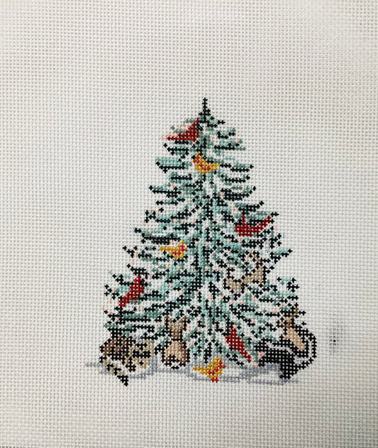 Cardinal and Critter Tree Needlepoint Canvas