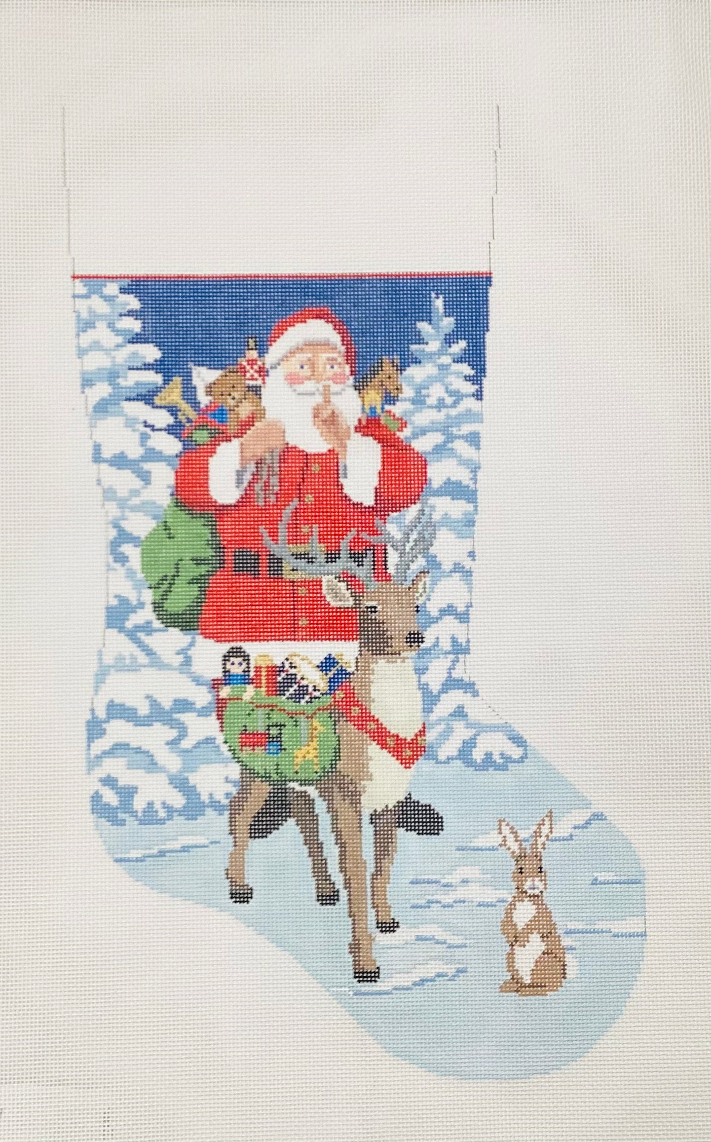 Santa and Reindeer Bringing Toys