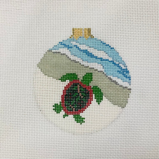 Christmas Turtle Needlepoint Ornament