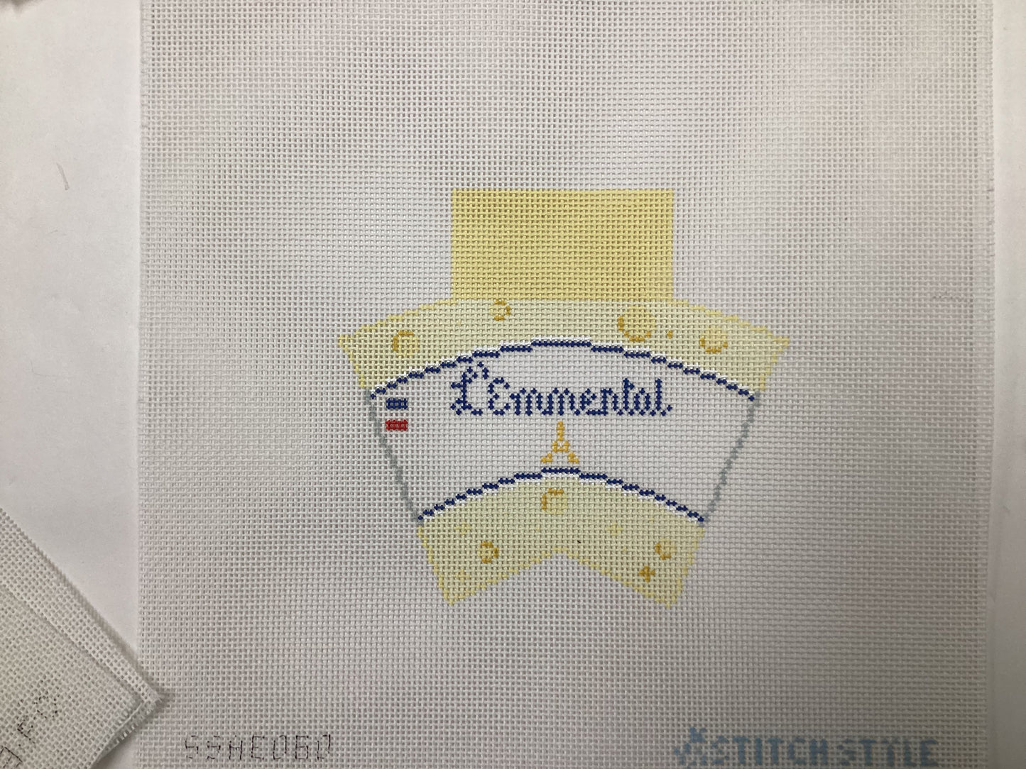 3D Emmental Cheese Wedge Needlepoint Canvas