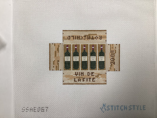 Wine Crate Needlepoint Canvas - 3D
