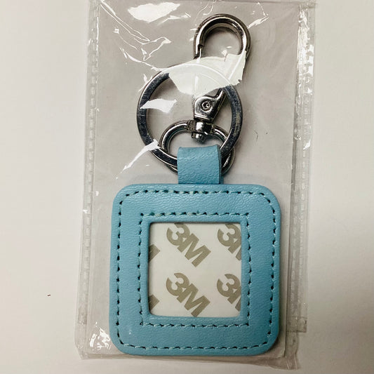 Light Blue Leather Key Fob