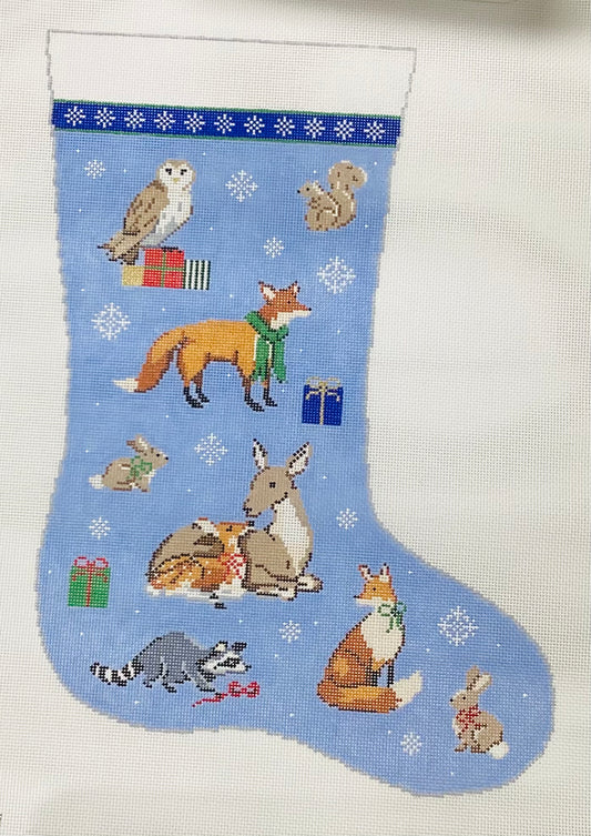 Christmas Forest Stocking Needlepoint Canvas