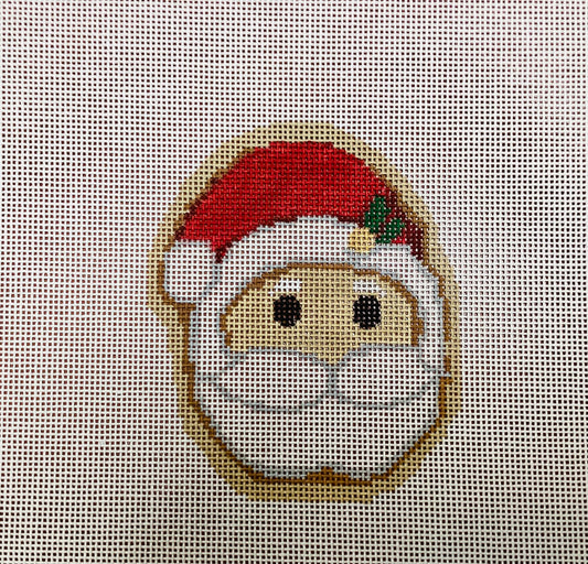 Santa Face Cookie Needlepoint Canvas