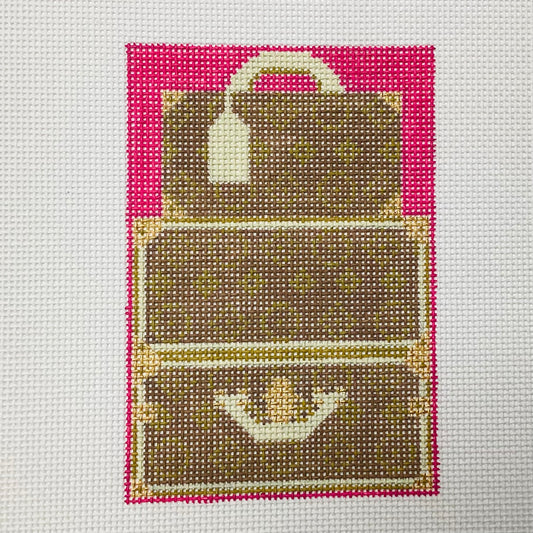 LV Travel Trunks Needlepoint Canvas