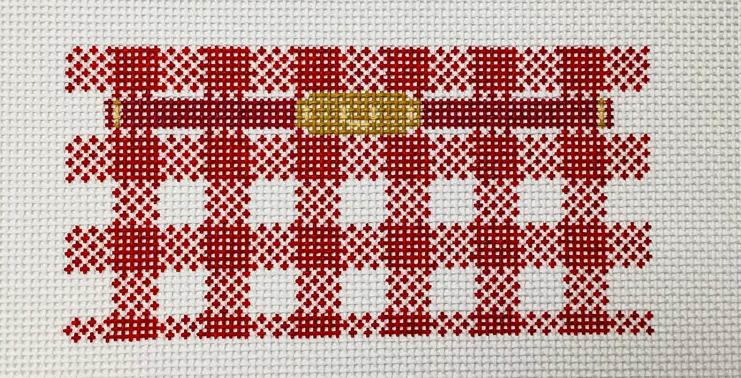 Red Gingham Mini Clutch Canvas