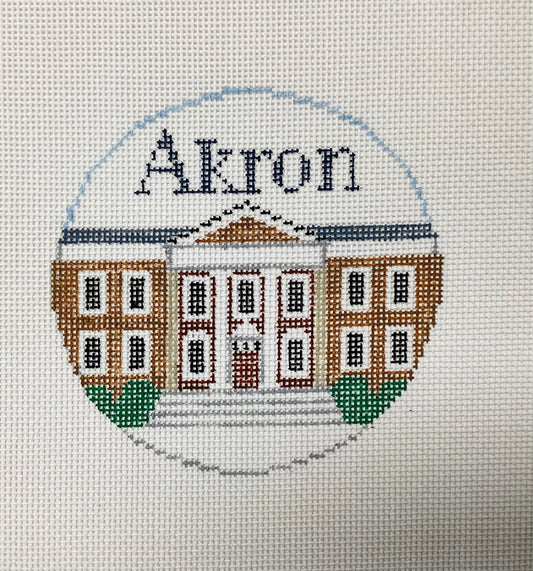 University of Akron Needlepoint Round