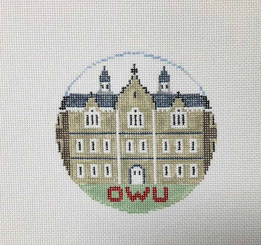 Ohio Wesleyan University Needlepoint Round