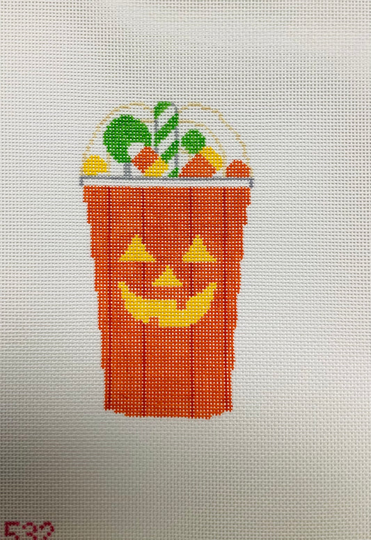 Jack O' Lantern Cup Needlepoint Canvas