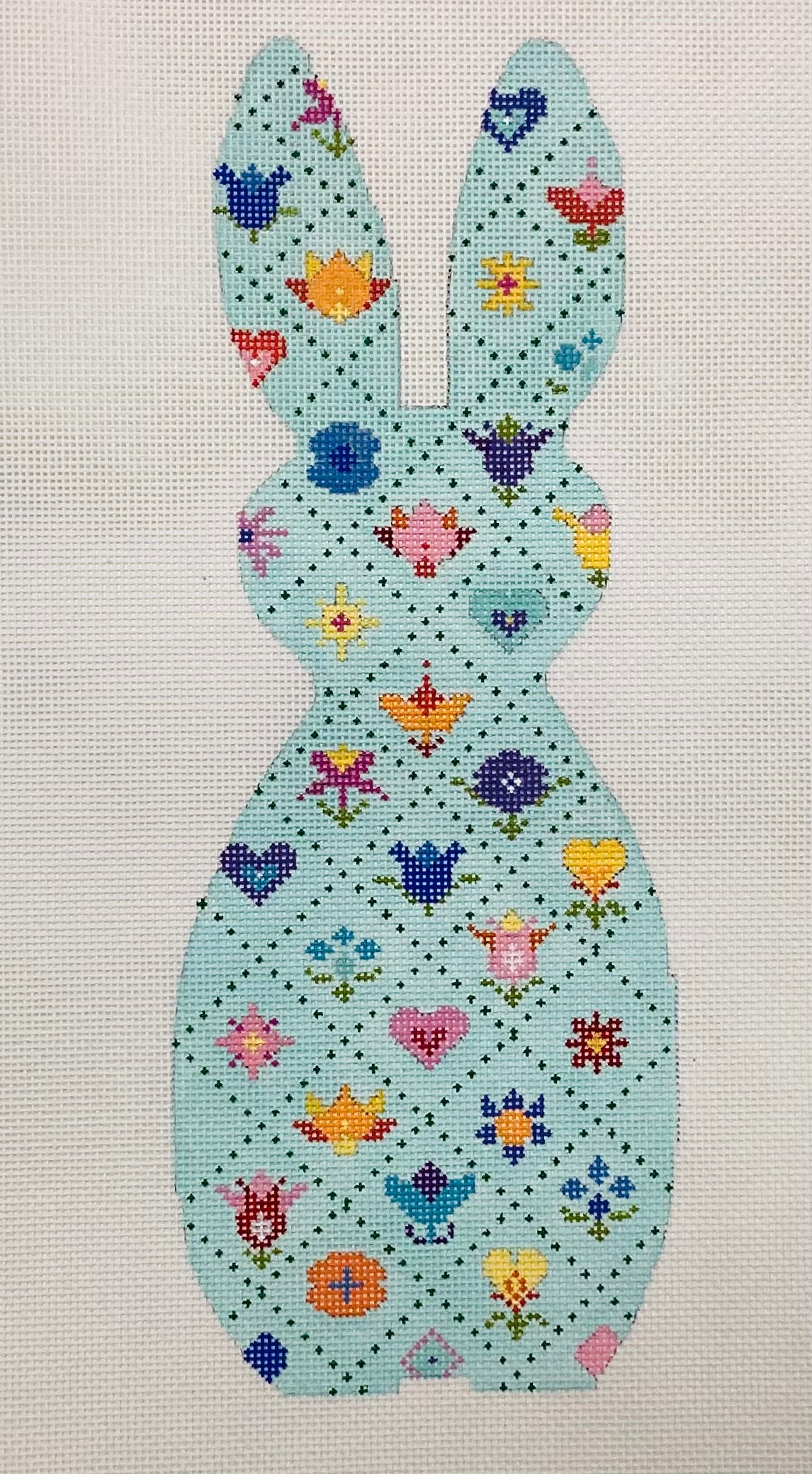 Grid Bunny Medium Needlepoint