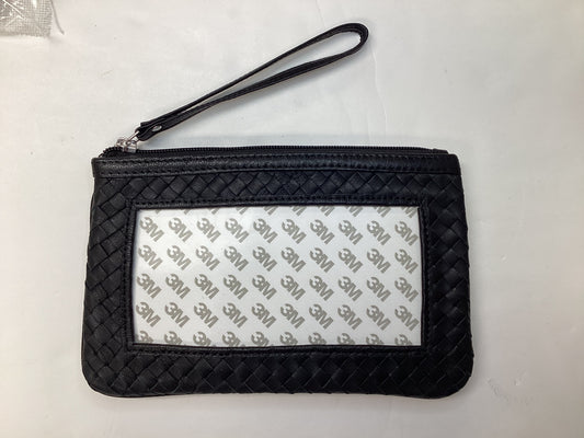Leather Woven Clutch - Black