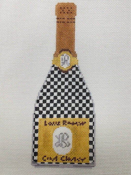 Champagne Bottle Black Check