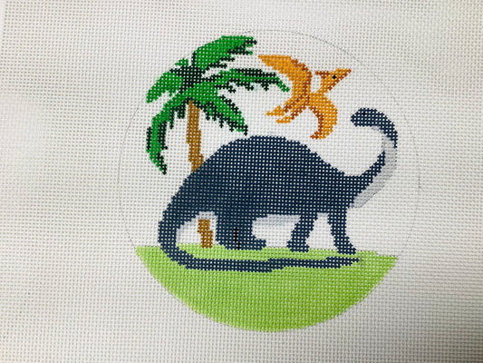 Dinosaurs grey and orange  Needlepoint Canvas
