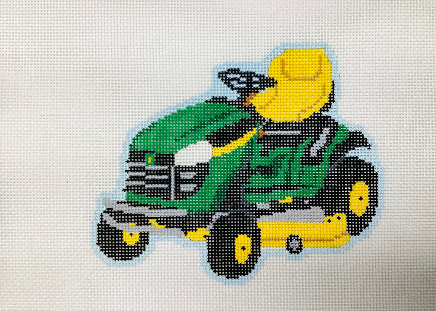 John Deere Riding Lawnmower Needlepoint Canvas