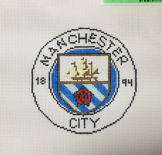 Manchester Soccer Logo Needlepoint Canvas