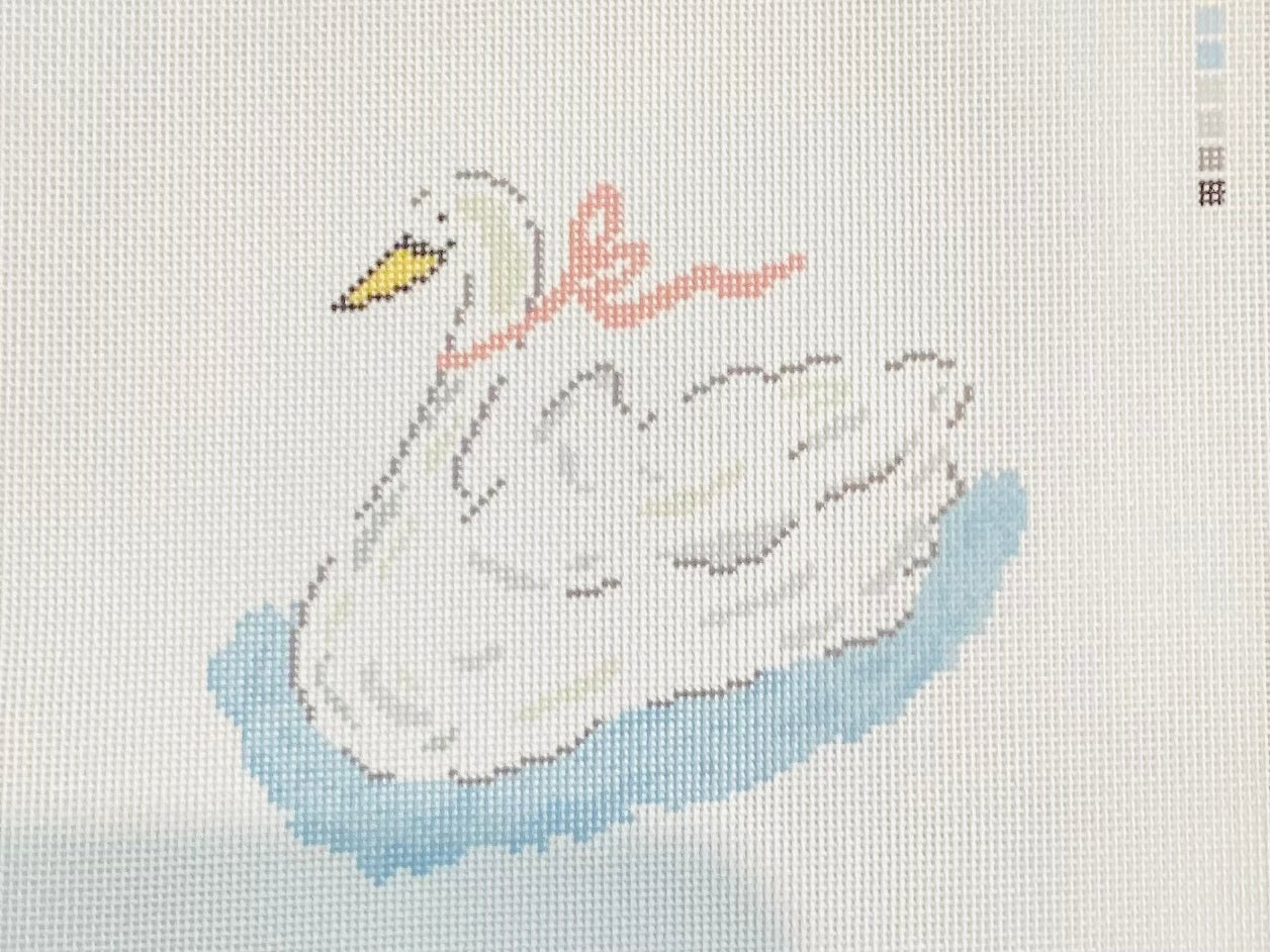 Bow Belle Swan Needlepoint Canvas