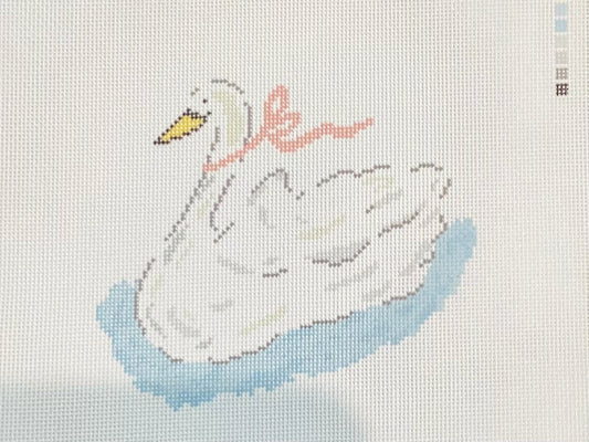 Bow Belle Swan Needlepoint Canvas