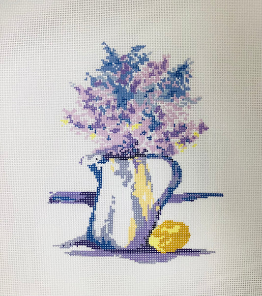 Lilacs and Lemons Needlepoint Canvas