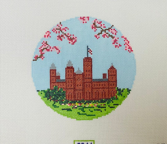 Smithsonian Castle Round Needlepoint Canvas