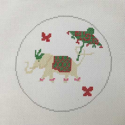 Bam Elephant Needlepoint Ornament